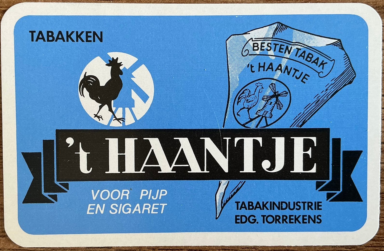 Speelkaart TABAKKEN ‘t HAANTJE/EDG.TORREKENS, Ophalen of Verzenden, Zo goed als nieuw, Speelkaart(en)