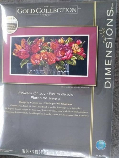 Borduurpakket Flowers of Joy van Dimensions Gold, Verzenden, Nieuw, Borduurpakket