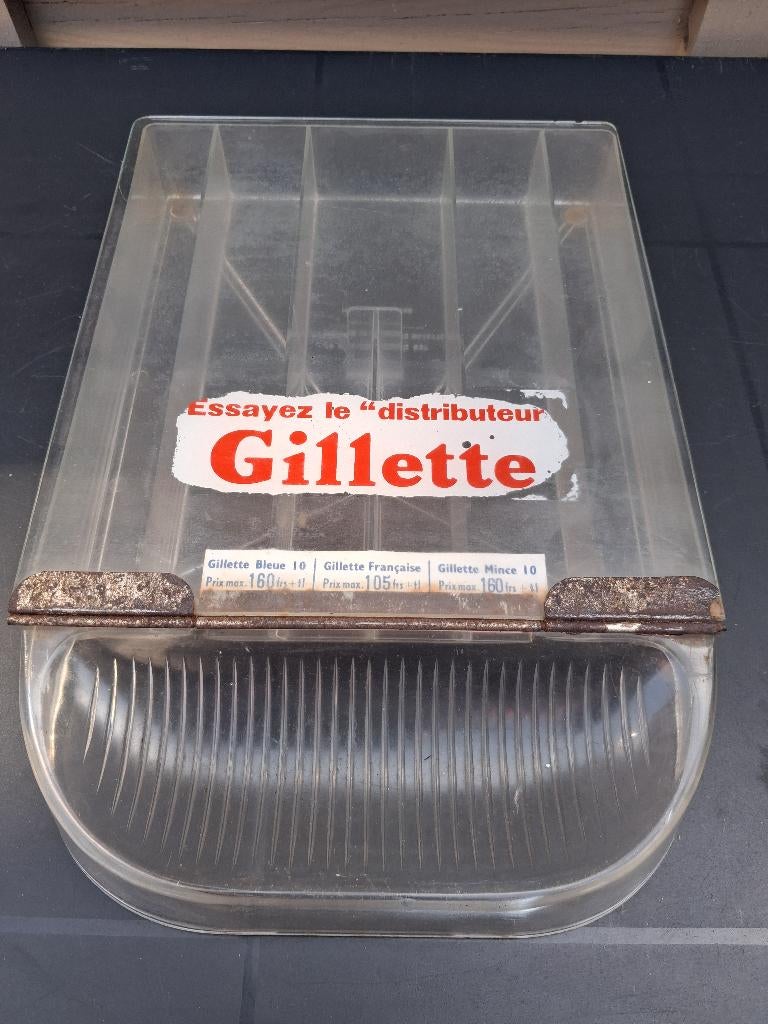 ancienne balance à billets - distributeur GILETTE, Enlèvement ou Envoi, Utilisé, Panneau publicitaire