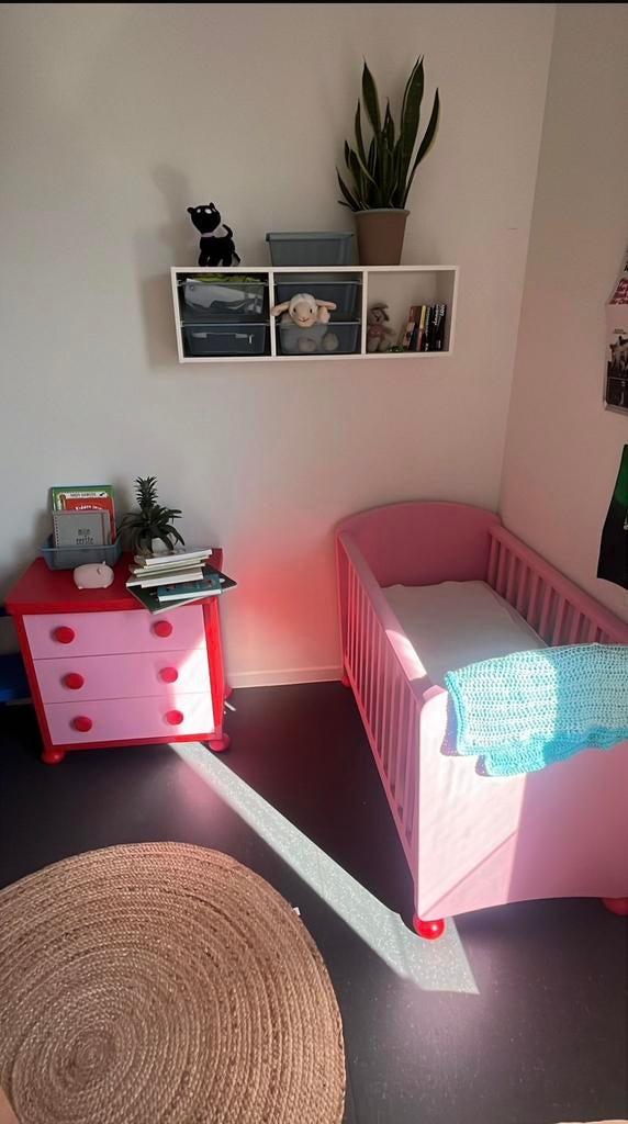 Vintage ikea bedje en ladekast, Ophalen, Gebruikt, Jongetje of Meisje