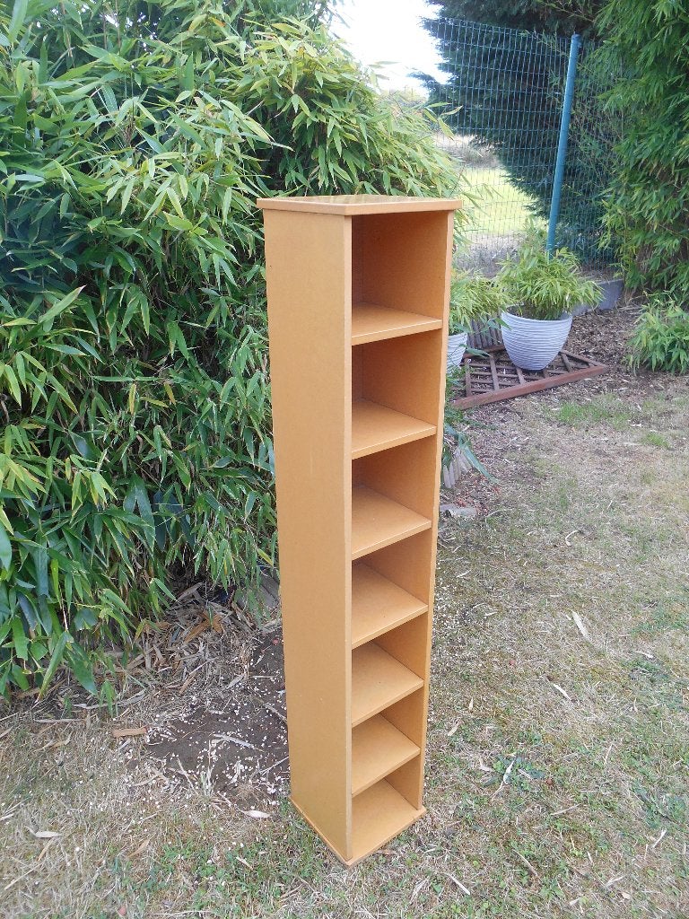 Porte-CD vintage, Comme neuf, Enlèvement, 75 à 150 disques, Bois