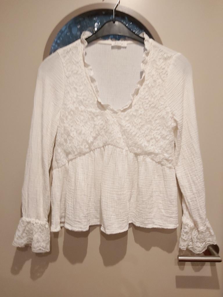 Kilky Paris, blouse, M/L, in heerlijk katoen, Enlèvement ou Envoi, Comme neuf, Taille 38/40 (M), Blanc