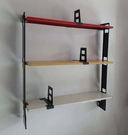 Tomado pocket steel shelf wandrek Dekker Van Mieren 1970's, Ophalen, Zo goed als nieuw