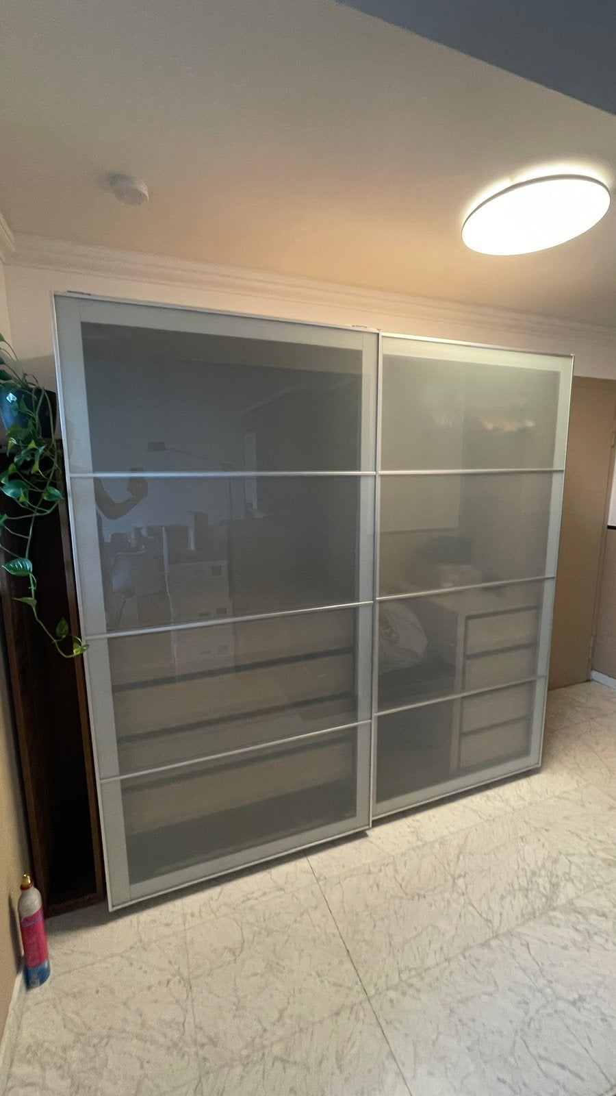 Portes coulissantes IKEA PAX 200 x 201 cm en verre dépoli, 150 à 200 cm, Verre, Enlèvement, Utilisé