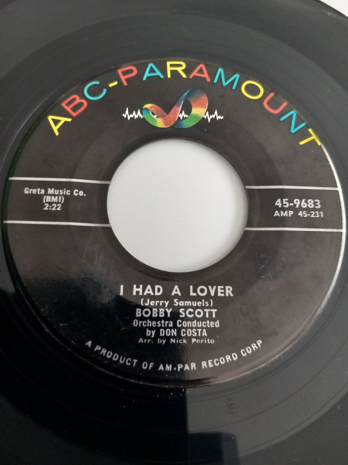 BOBBY SCOTT. I HAD A LOVER. POPCORN 60S USA 45T