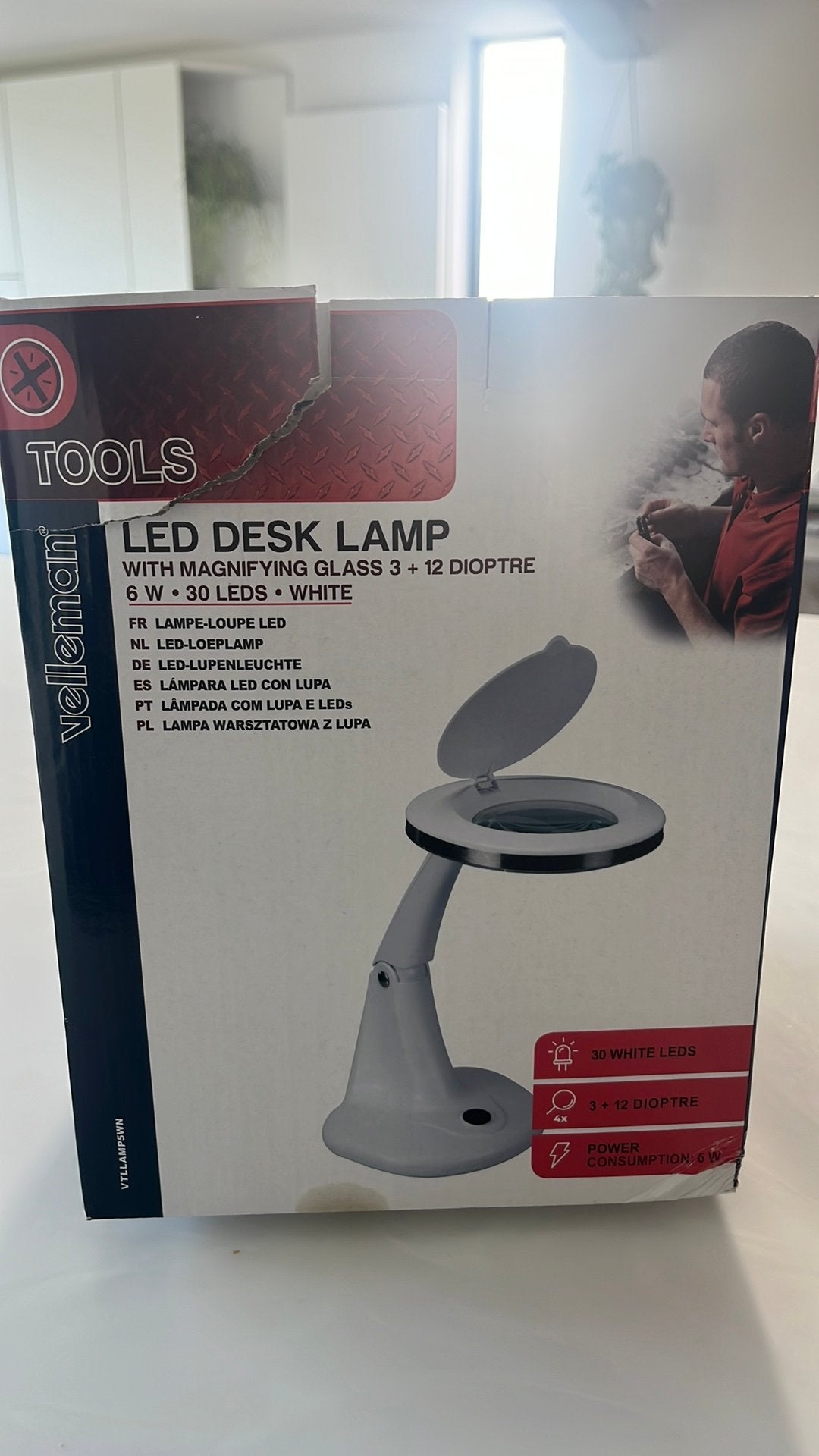 Lampe de bureau LED avec loupe/ avec loupe, Maison & Meubles, Blanc, Enlèvement, Comme neuf