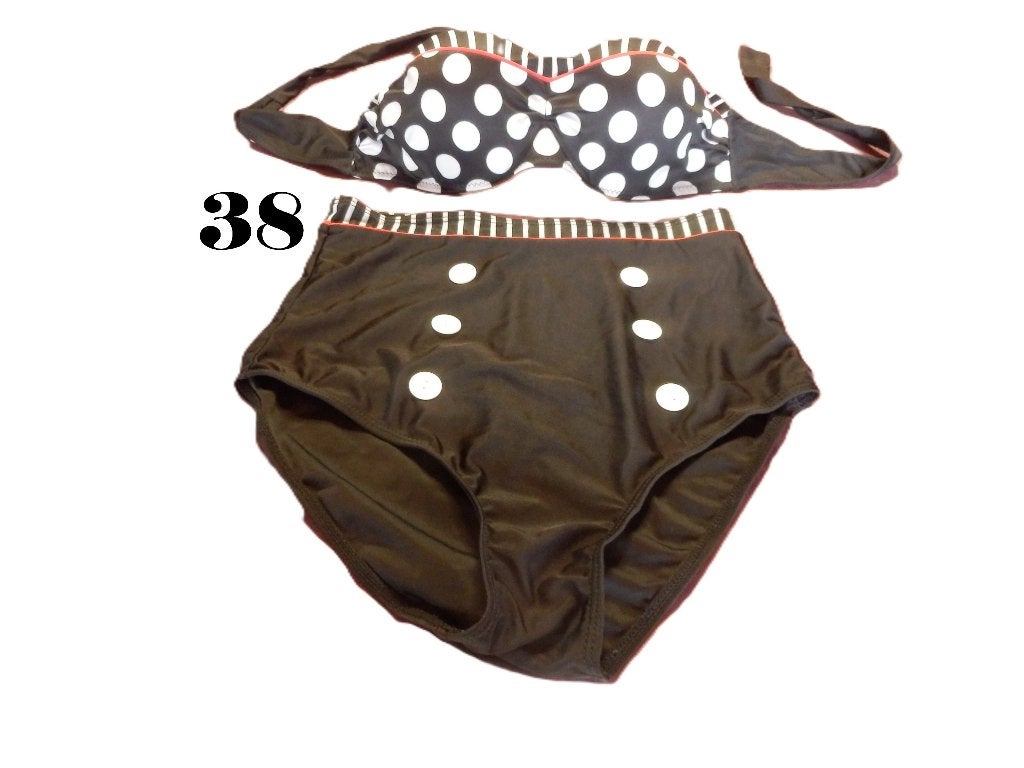 (76) -bikini femme t.38 noir - blanc, Kleding | Dames, Ophalen of Verzenden, Zo goed als nieuw, Zwart, Bikini