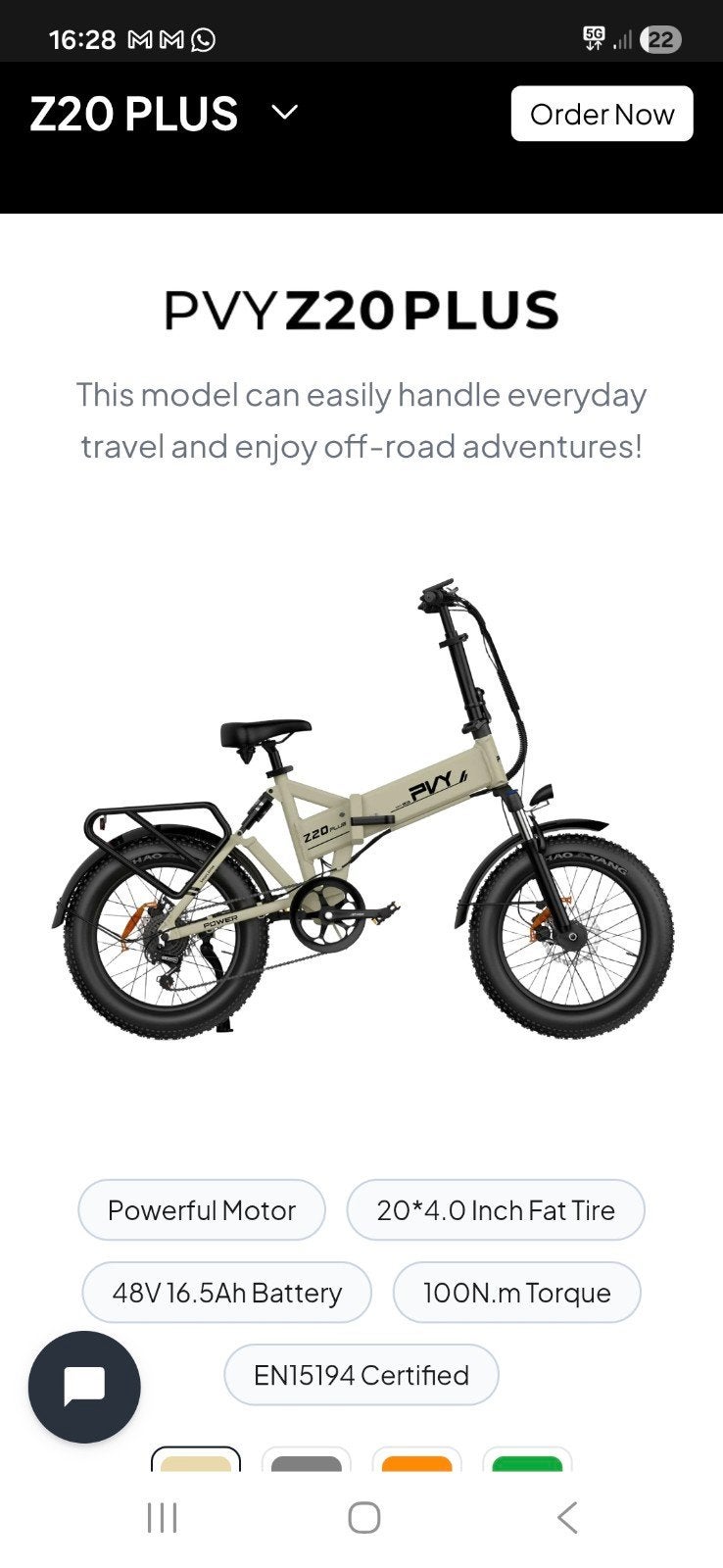 PVY Z20 Plus Elektrische Vouwfiets (Fatbike), Ophalen, Nieuw