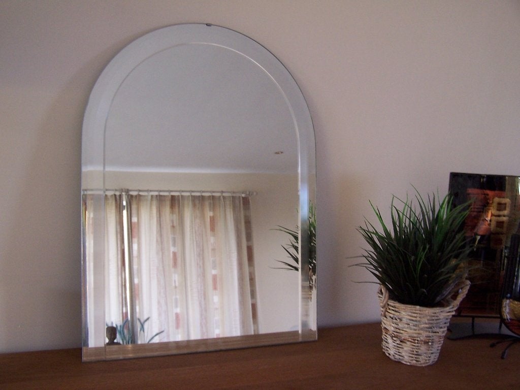 Boogvormige spiegel, Huis en Inrichting, Woonaccessoires | Spiegels, Ophalen of Verzenden, Zo goed als nieuw, Minder dan 50 cm