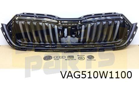 Skoda Octavia (6/20-) Grille (ZD4 satijnzwart) Origineel! 5E, Neuf, -, Skoda, -
