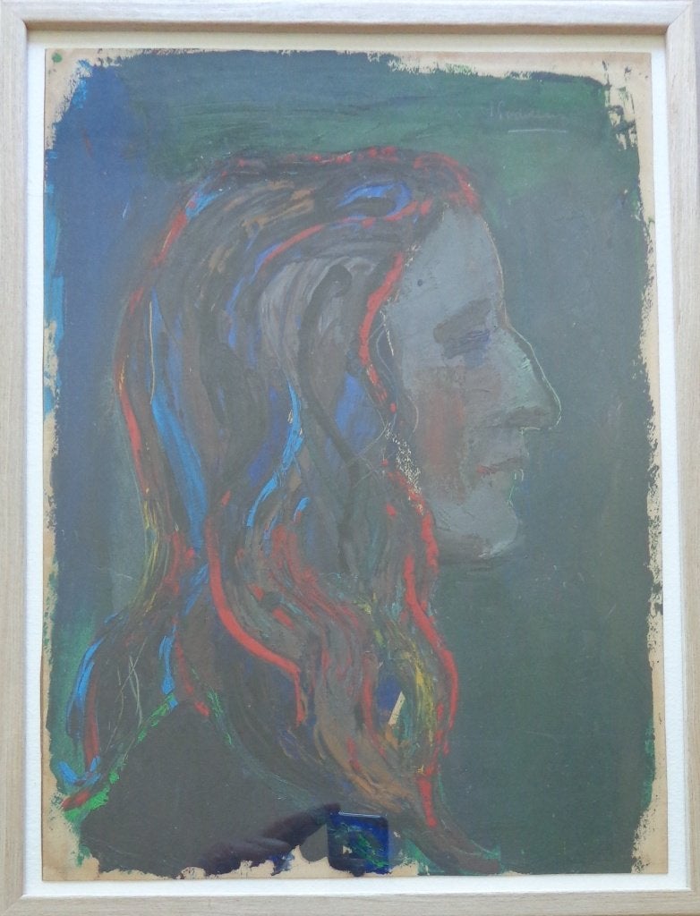 JACK GODDERIS / VROUWENHOOFD / OLIEVERF / 42x32cm / KADER, Enlèvement ou Envoi
