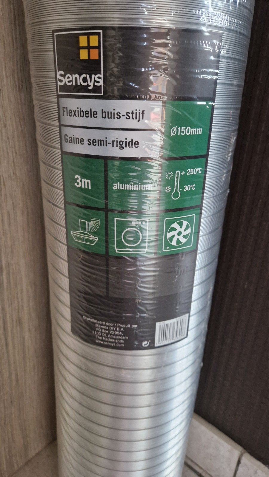Sencys Flexbuis alluminium 150mm x 300cm nieuw !, Ophalen