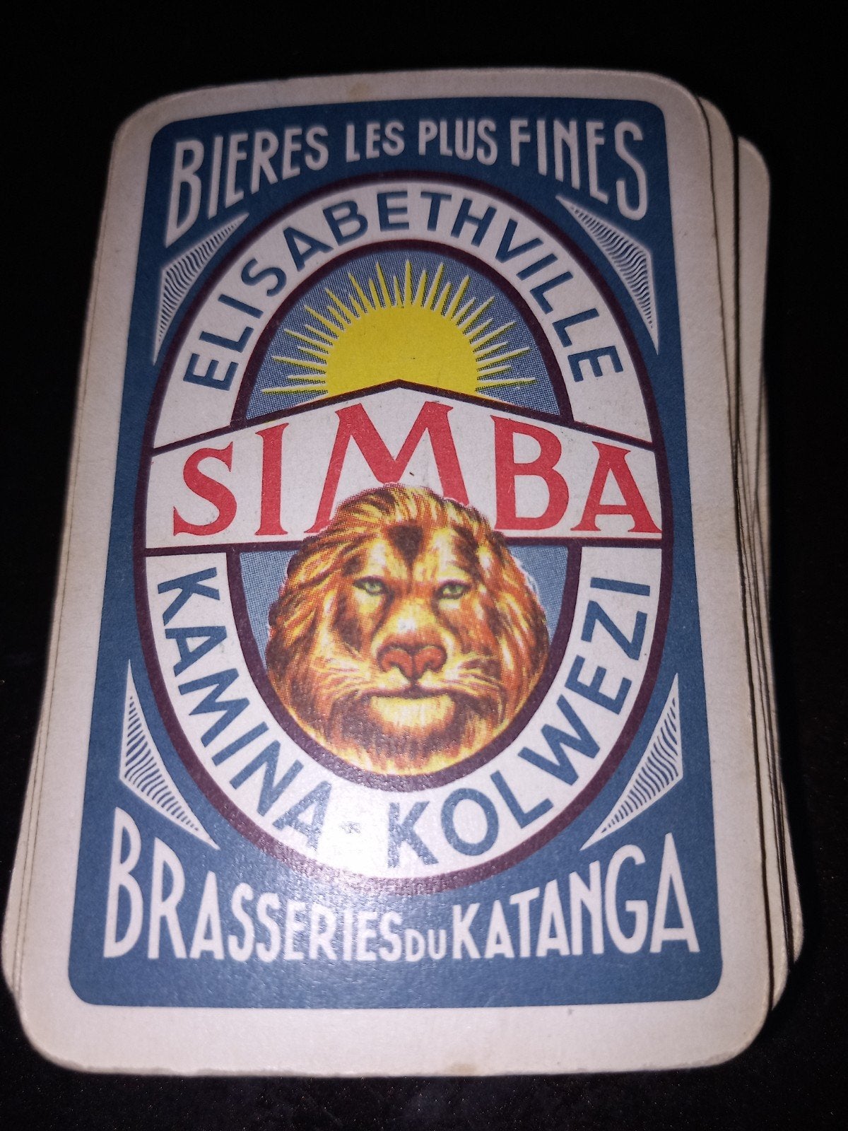 Speelkaarten bier Simba brouwerij Katanga Congo., Ophalen