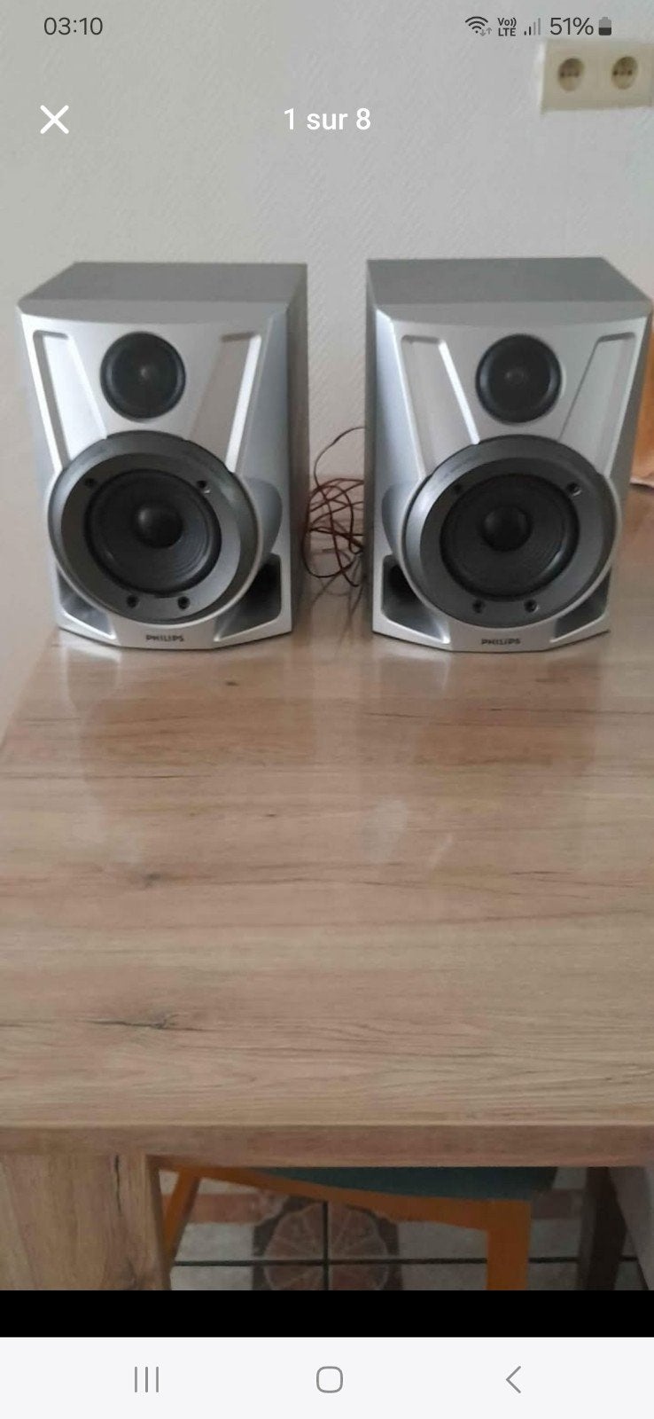 2 PHILIPS-baffles/luidsprekers werken heel goed, in goede st, Audio, Tv en Foto, Home Cinema-sets, Ophalen