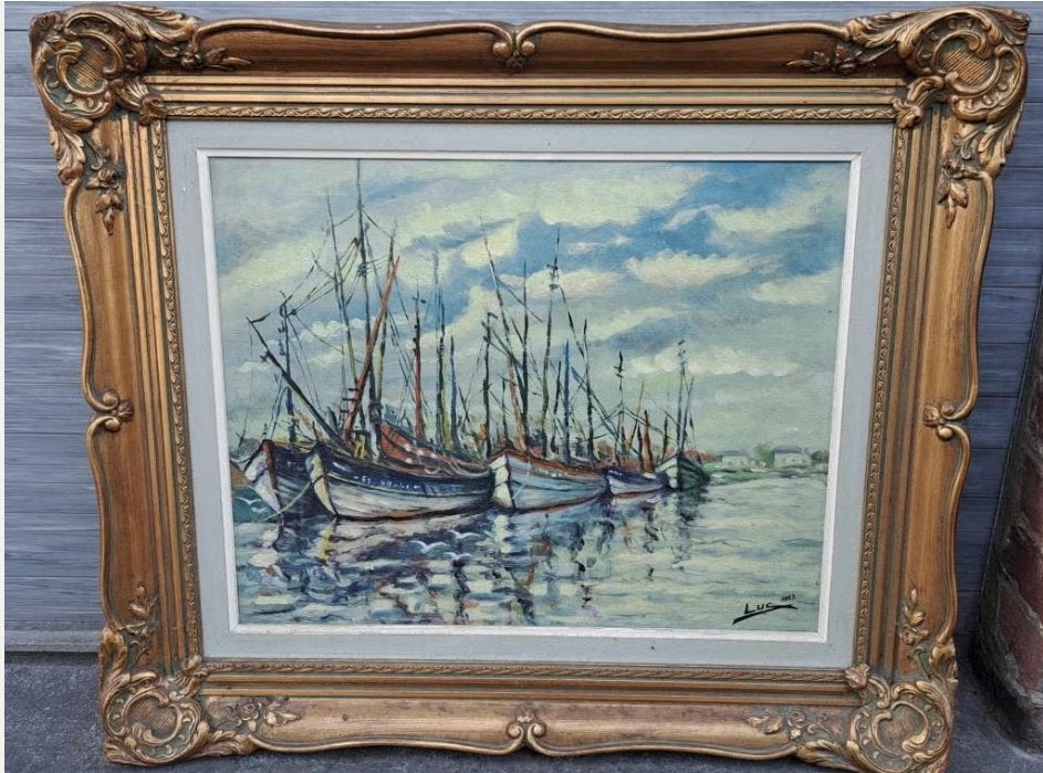 huile sur toile marine signe luc, Ophalen of Verzenden, Doek