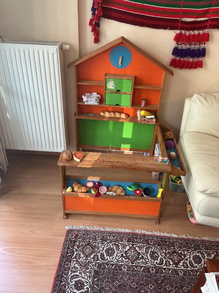 Houten kruidenierswinkel met ook speelkamers, Ophalen, Zo goed als nieuw, Hout, Speelkeuken