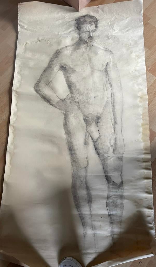 Origineel groot werk op papier jos op de beeck berlaar, Antiquités & Art, Enlèvement ou Envoi