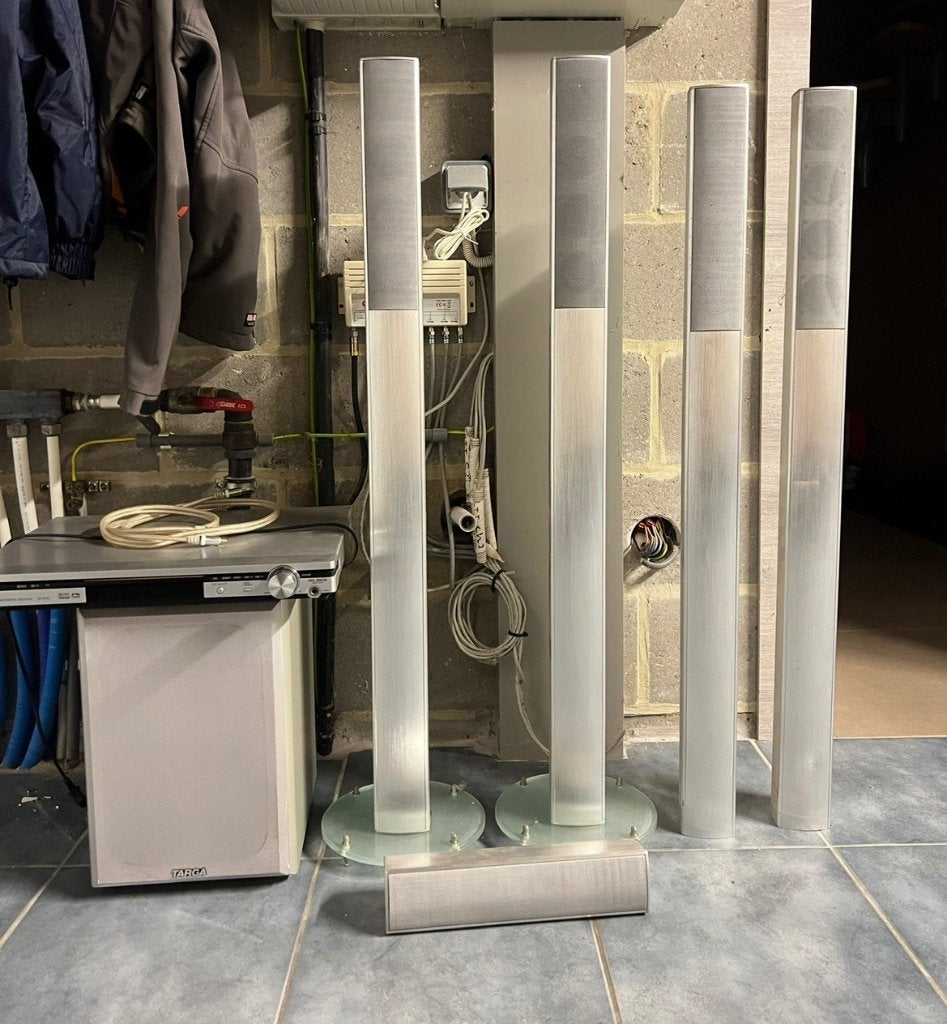 Ensemble Home Cinéma 5.1 Targa + ampli Panasonic, TV, Hi-fi & Vidéo, Panasonic, Autres lecteurs, Enlèvement, Utilisé