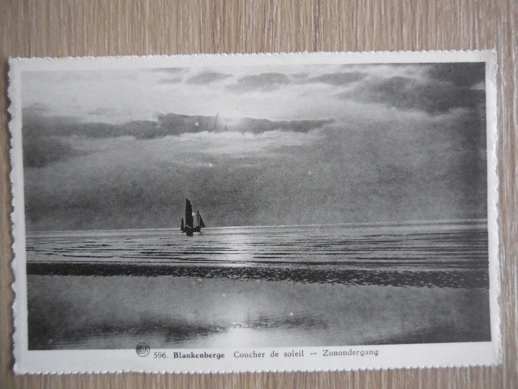 postkaart Blankenberge Zonsondergang, Verzamelen, Ophalen of Verzenden, 1960 tot 1980, Gelopen, West-Vlaanderen
