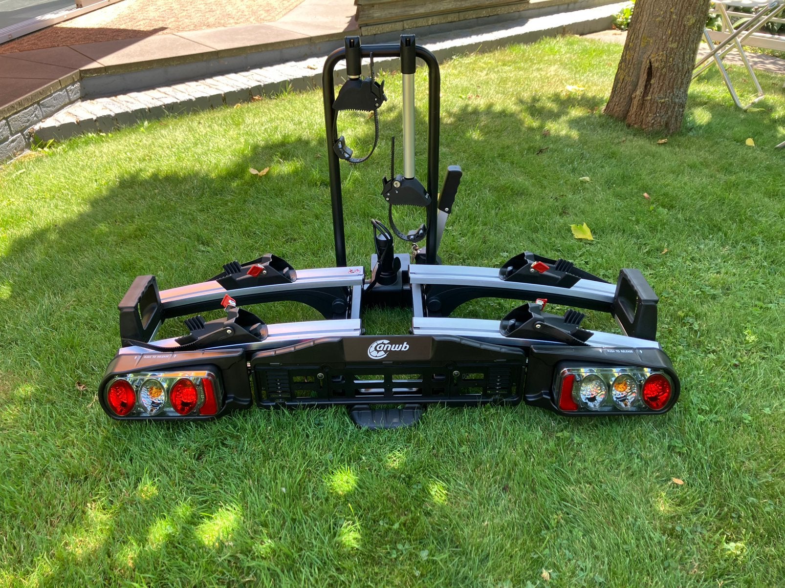 Nieuwe ANWB Touring Flex Plus II fietsendrager, Auto diversen, Fietsendragers, Nieuw, Trekhaakdrager, 2 fietsen, Elektrische fiets