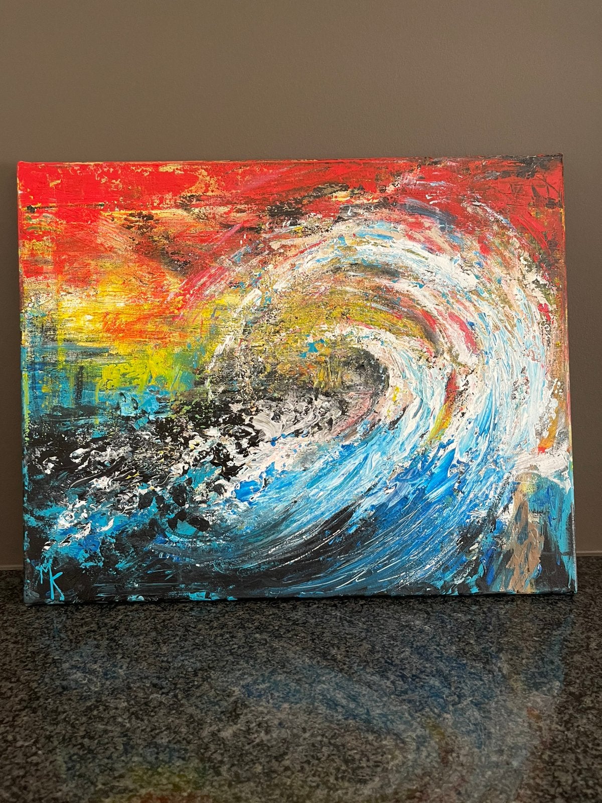 Peinture abstraite colorée Mk Art, Enlèvement ou Envoi