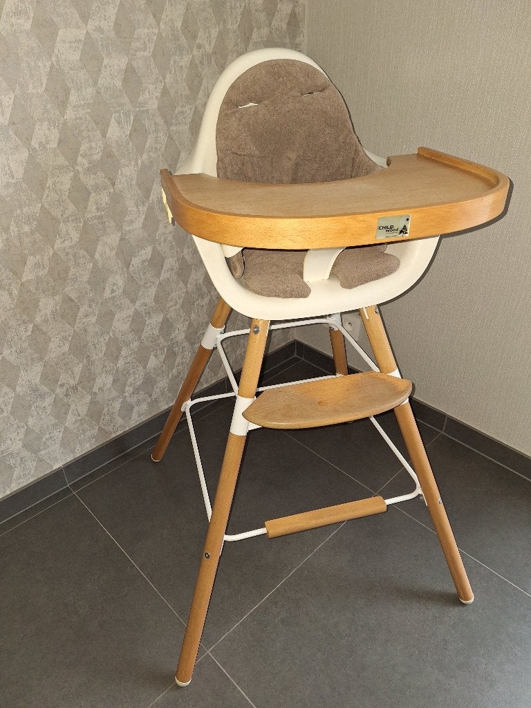 Childhome Evolu Kinderstoel - hoge stoel - 5 punts gordel, Kinderen en Baby's, Ophalen, Gebruikt, Meegroeistoel, Afneembaar eetblad