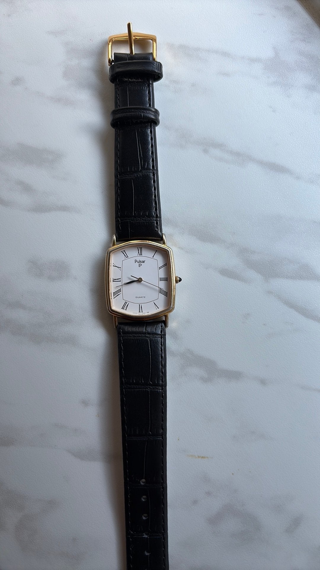 Pulsar gouden dameshorloge, Handtassen en Accessoires, Ophalen of Verzenden, Zo goed als nieuw, Leer, Seiko