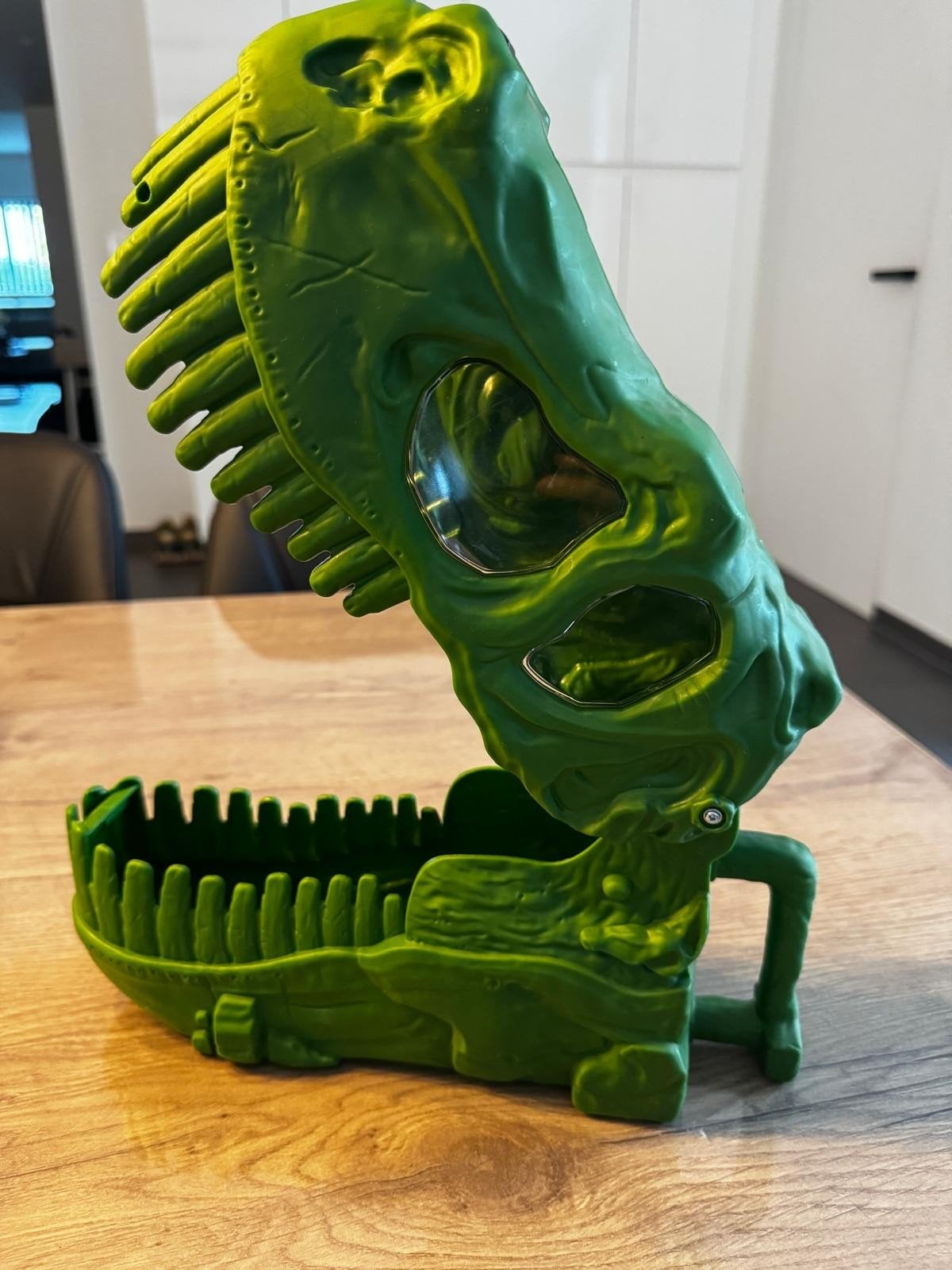 Crâne T-Rex vert - boîte de rangement avec ouverture mobile, Enlèvement