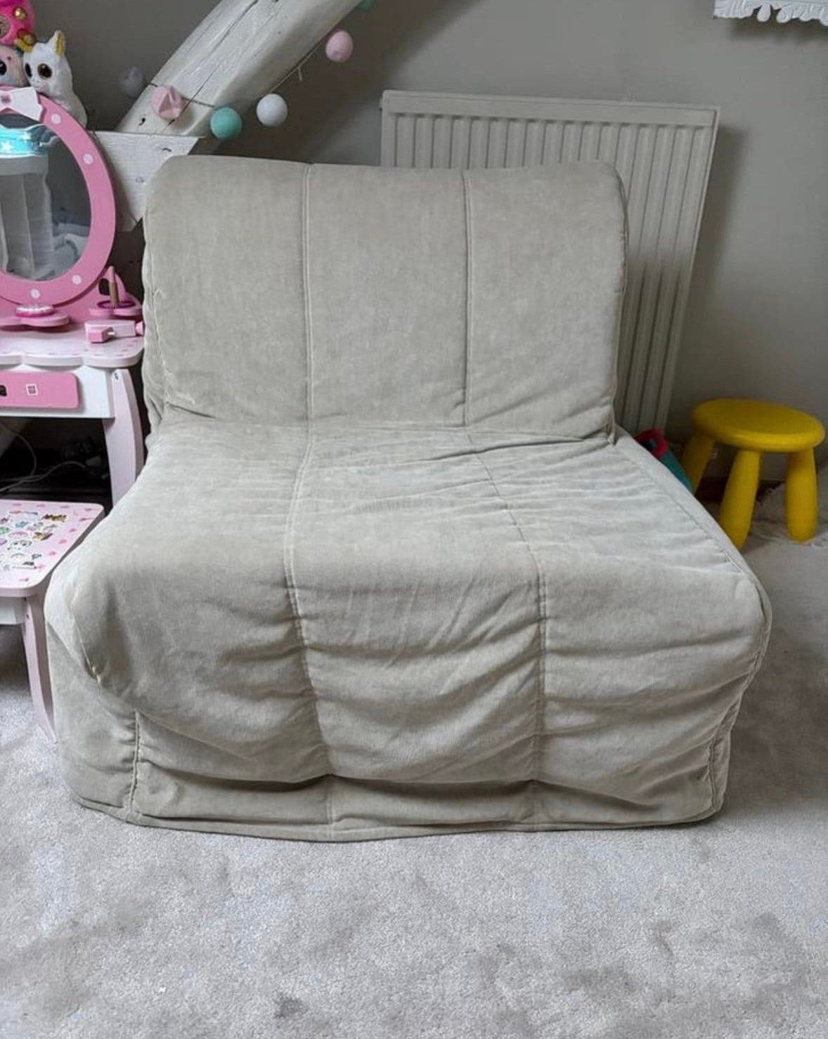 Canapé lit 1 personne tres comfortable, Beige, Une personne, Utilisé, 200 cm