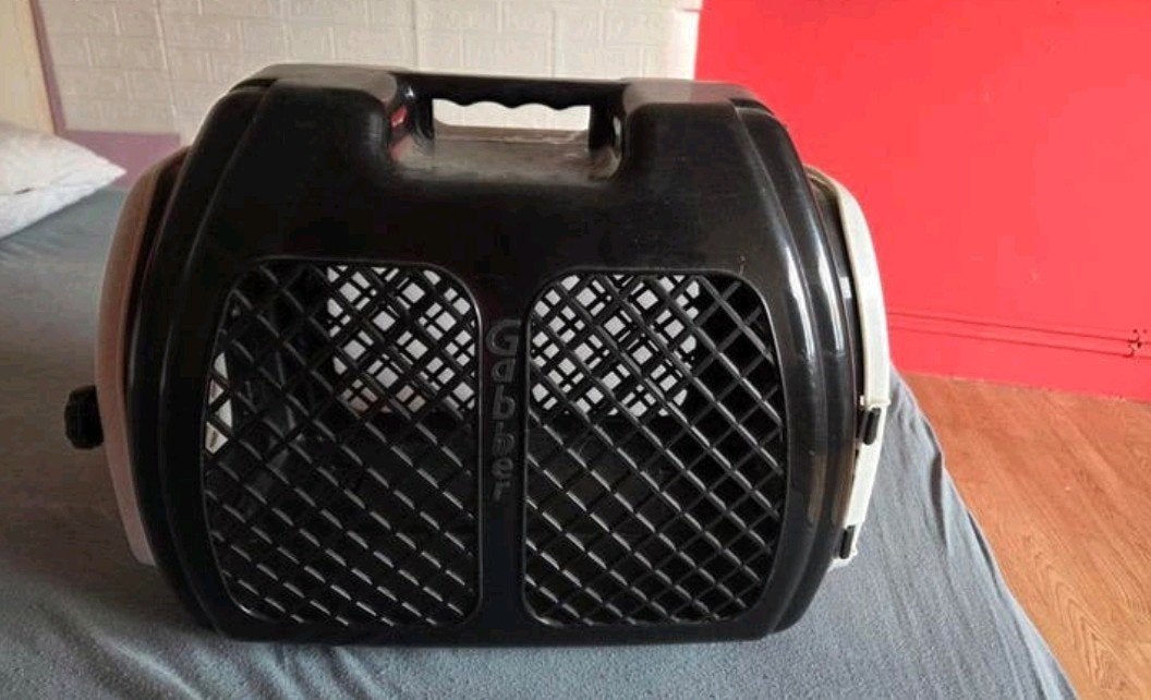 Transportbox/reismand voor kat of kleine hond in goede staat, Ophalen, Gebruikt, Polyester