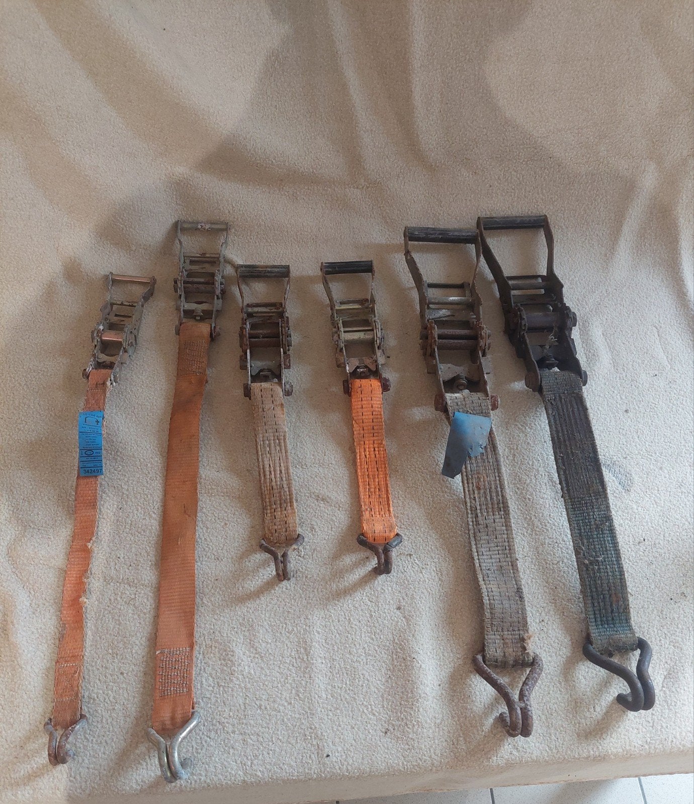 lot de 6 sangles à cliquet, Enlèvement, Utilisé