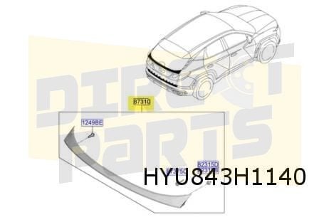 Hyundai Tucson sierlijst achterklep (onder achterruit) (NX4), Neuf, Arrière, -, Haillon arrière