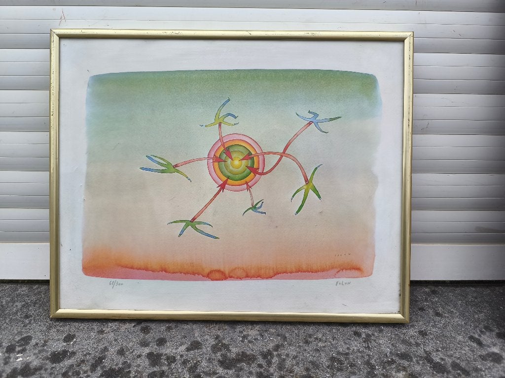 Lithographie signe jean Michel folon, Enlèvement ou Envoi, Lithographie