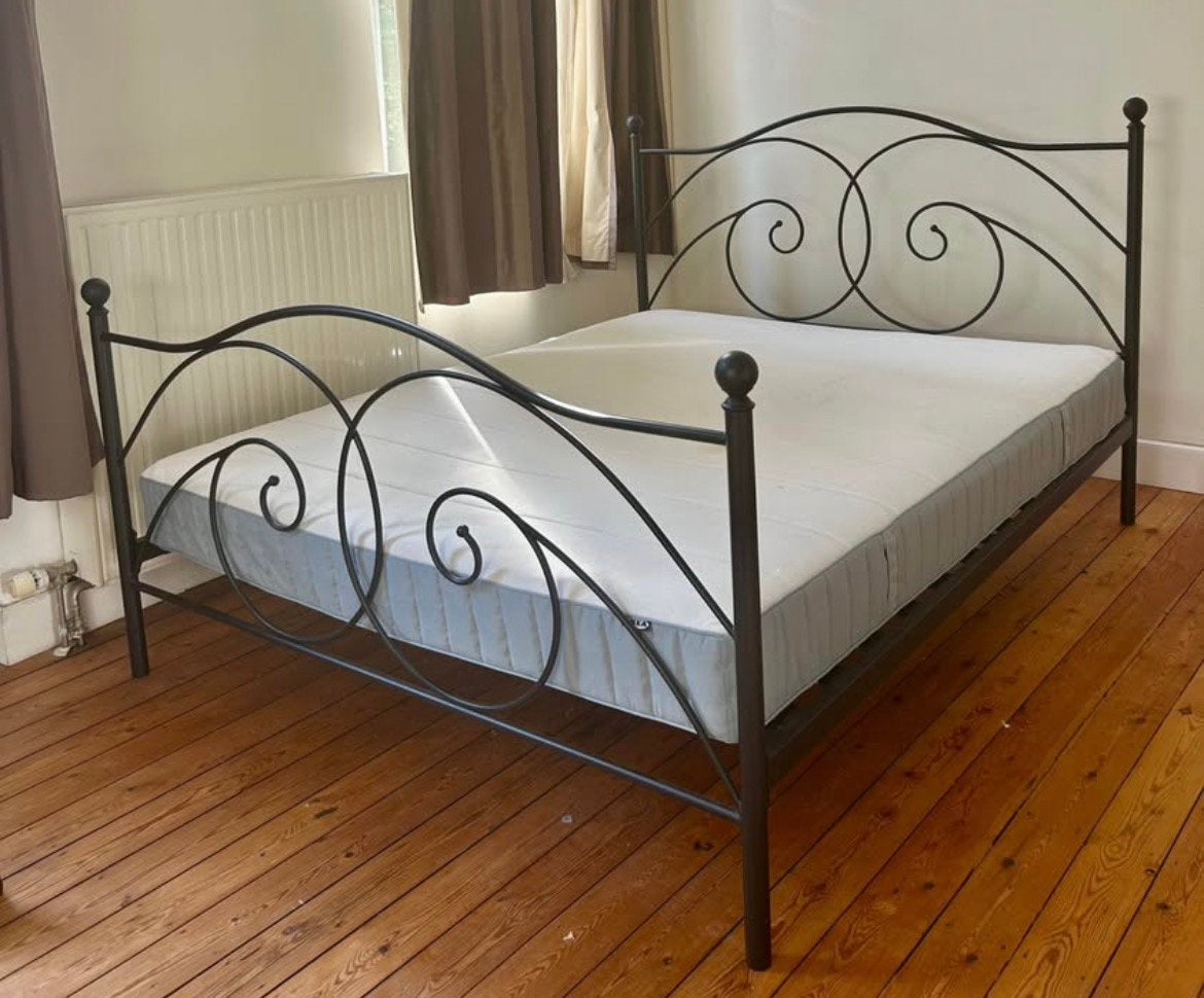 Lit double 160x200 + matelas offert (si souhaité), Maison & Meubles, Fer forgé, Comme neuf, Enlèvement, Deux personnes