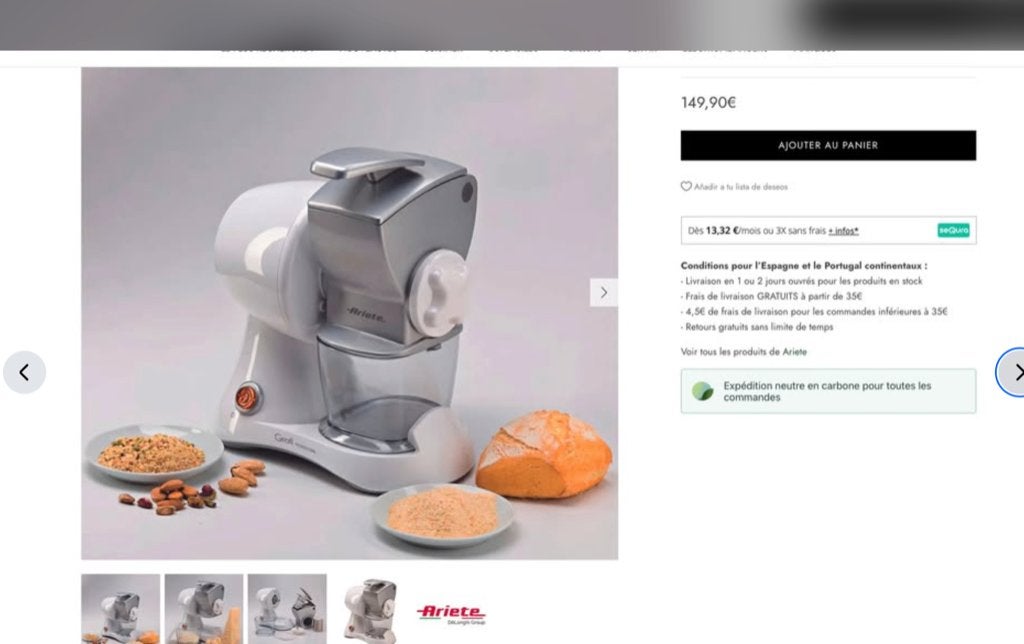 râpe à fromage ariete comme neuf, Enlèvement