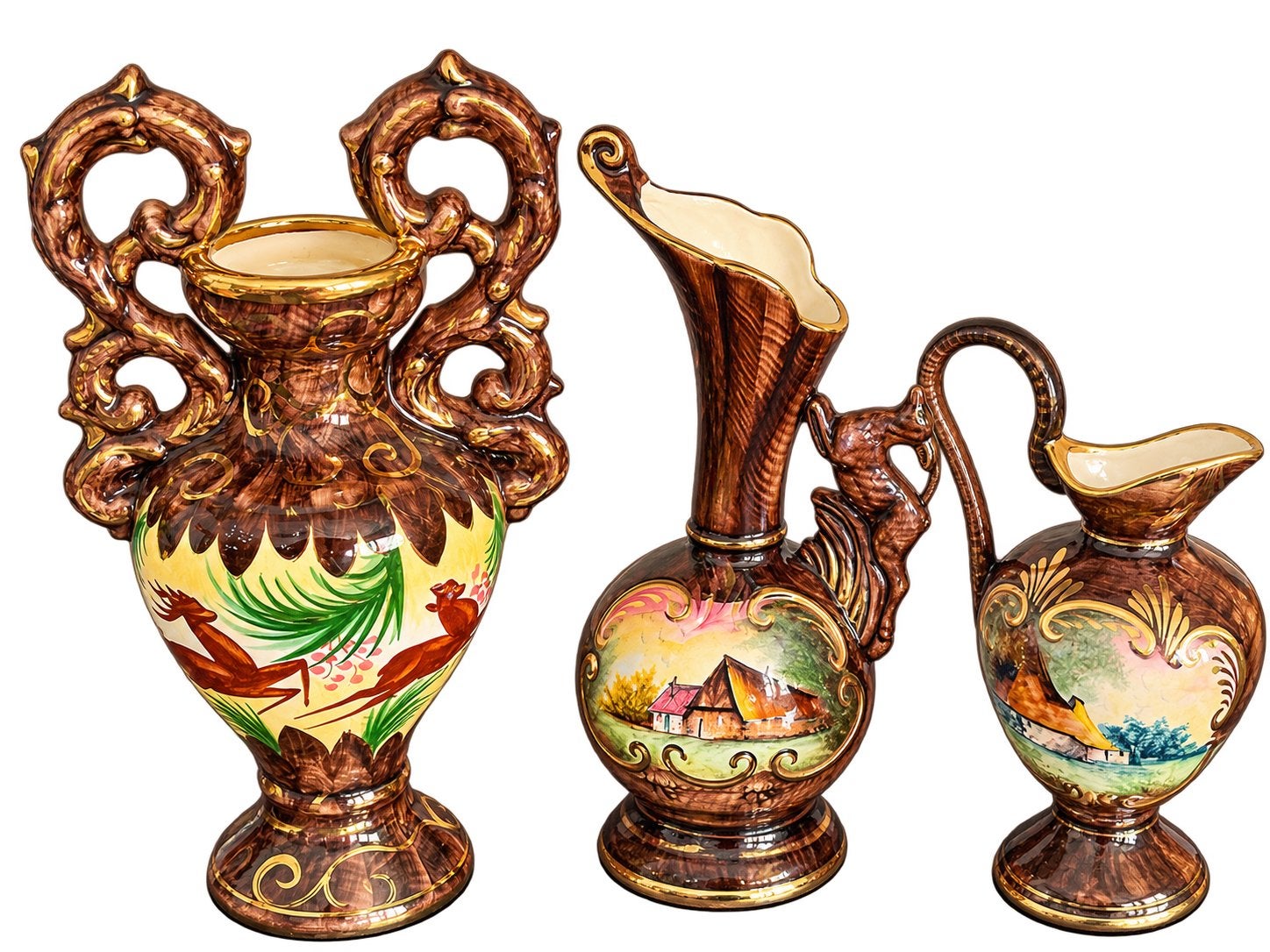 Vases décoratifs H Bequet, fabriqué/peint à la main Belgique, Enlèvement ou Envoi