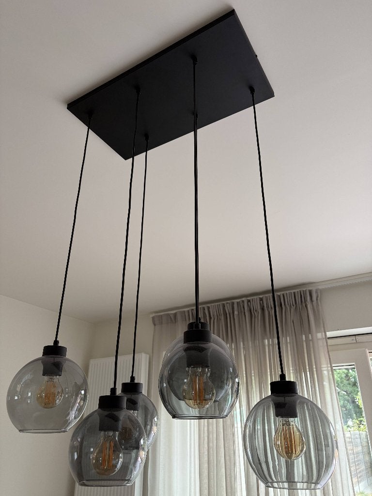 Hanglamp Cubus, 6-lamps, grafiet, Enlèvement, Utilisé, E27 (grand)