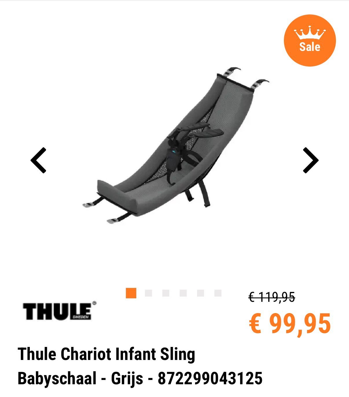 Thule Chariot Infant Sling, Fietsen en Brommers, Fietsaccessoires | Fietsstoeltjes, Ophalen of Verzenden, Zo goed als nieuw