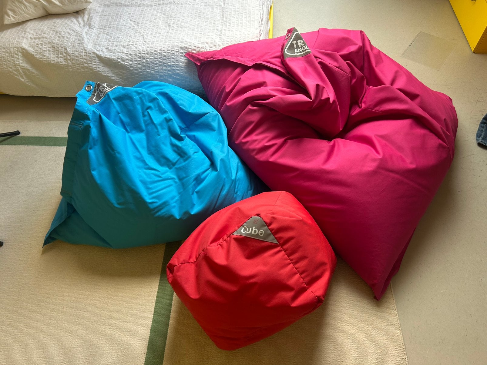Set van 3 zitzakken, Ophalen, Gebruikt, Meerkleurig