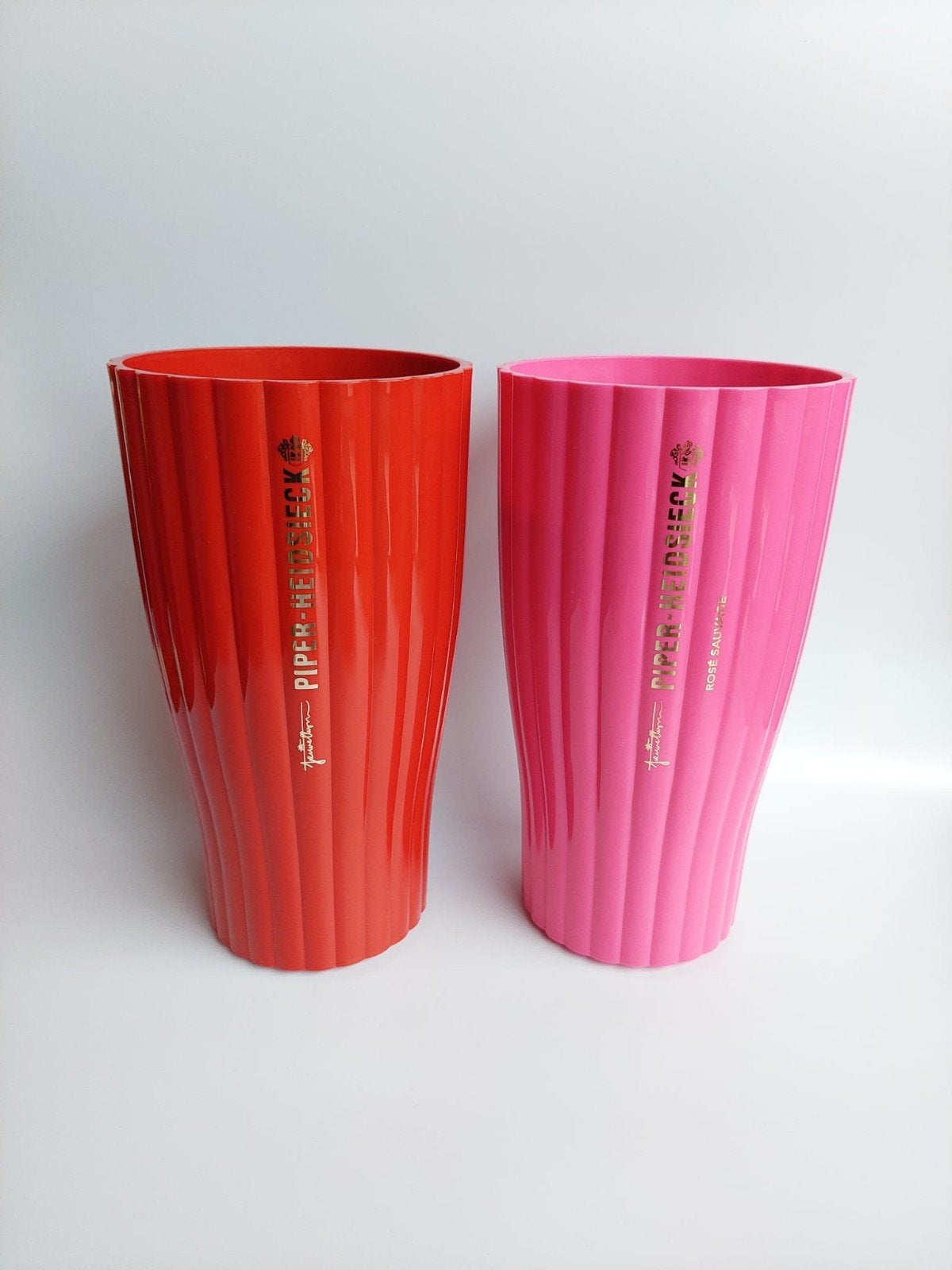 Piper Heidsieck roze en rode champagne bucket/emmers, Ophalen, Roze