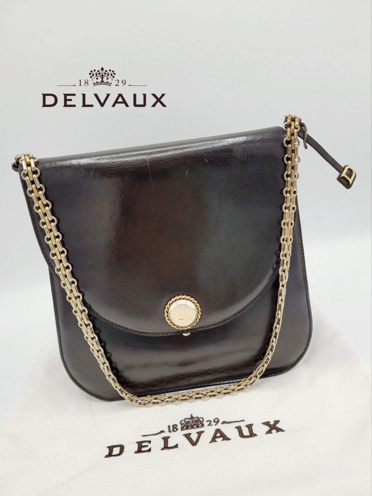 Rare sac à main Delvaux vintage des années 1950, Enlèvement ou Envoi, Brun, Sac à main