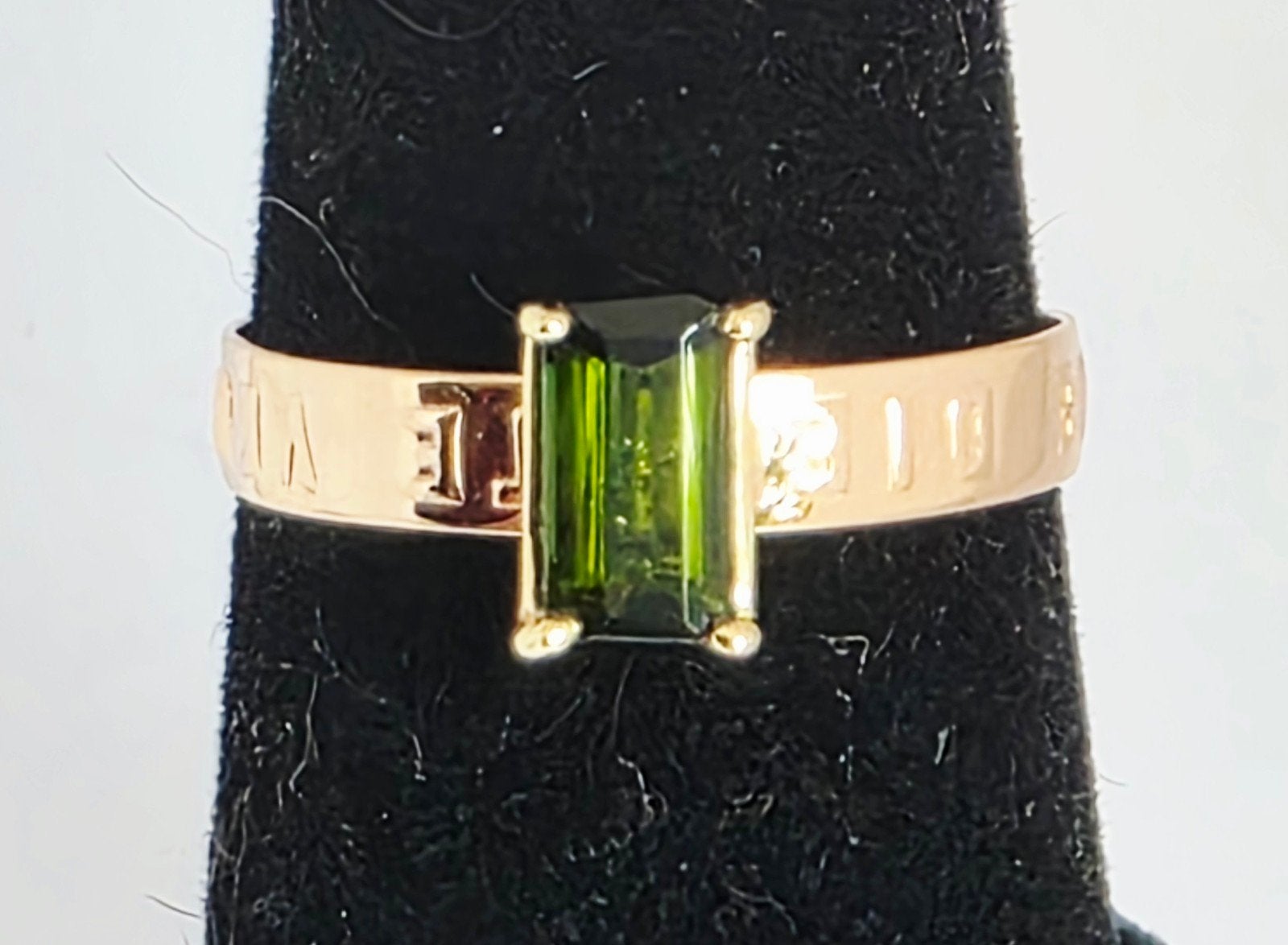 19 eeuw ring met toermalijn, Ophalen of Verzenden, Goud, Goud
