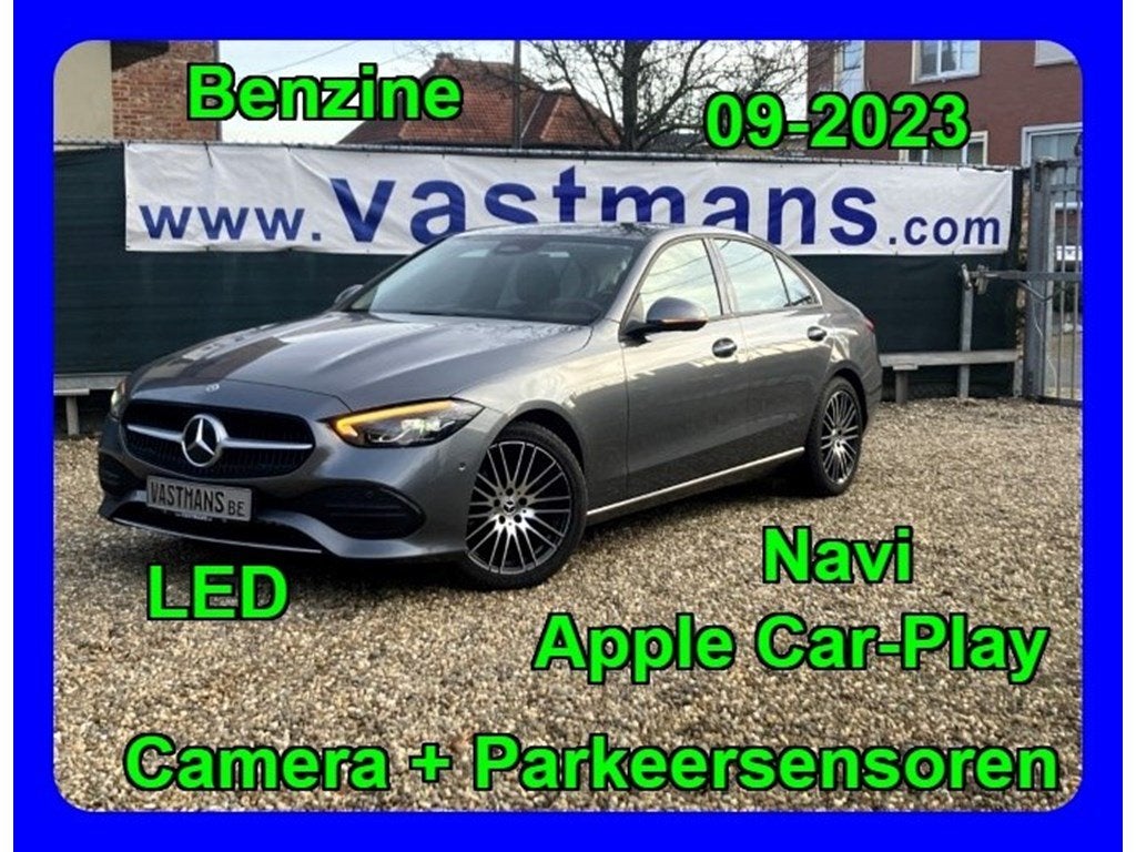 Mercedes-Benz C 180 LED / Automaat / Camera / Car-Play / Na, Autos, Mercedes-Benz, Argent ou Gris, Achat, Entreprise, Noir