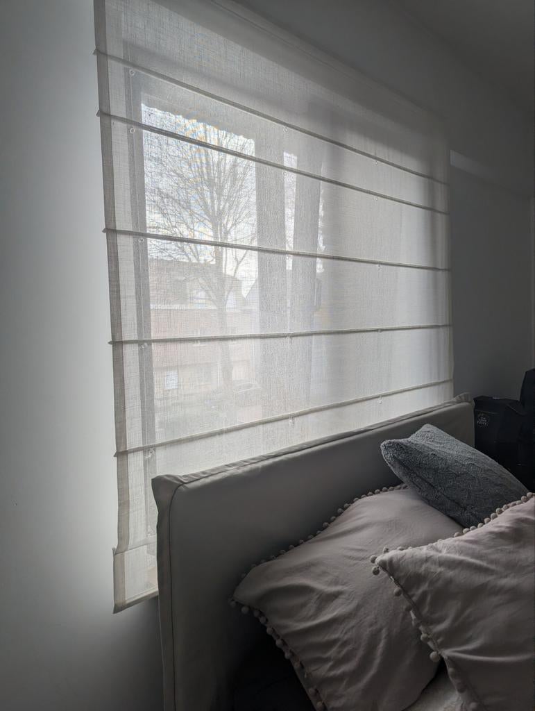 Stoffen gordijnen met ophanging (245cm en 165 CM), Ophalen, Beige