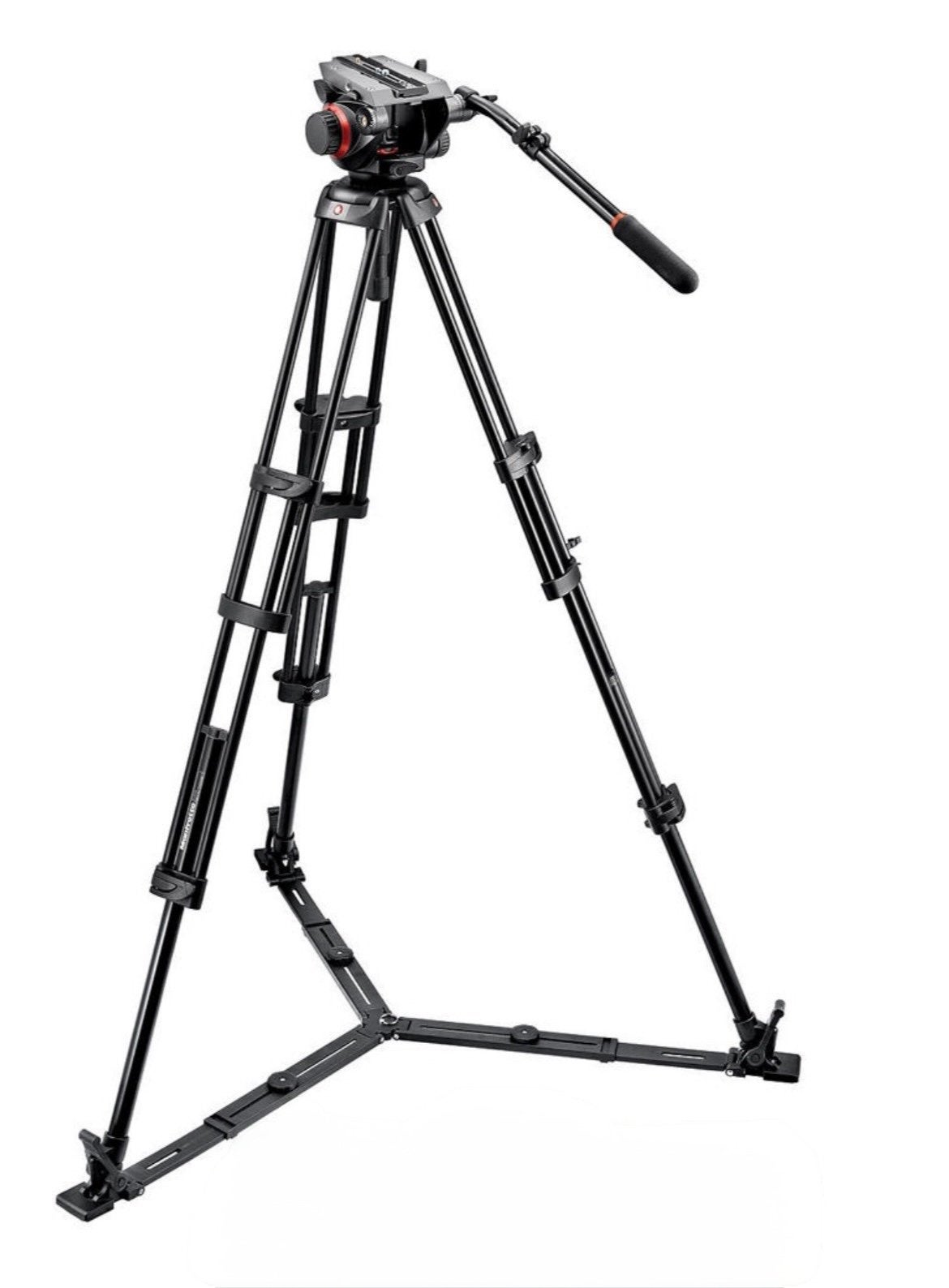 Trépied MANFROTTO  546B + tête 504HD, 150 à 175 cm, Comme neuf, Enlèvement, Trépied