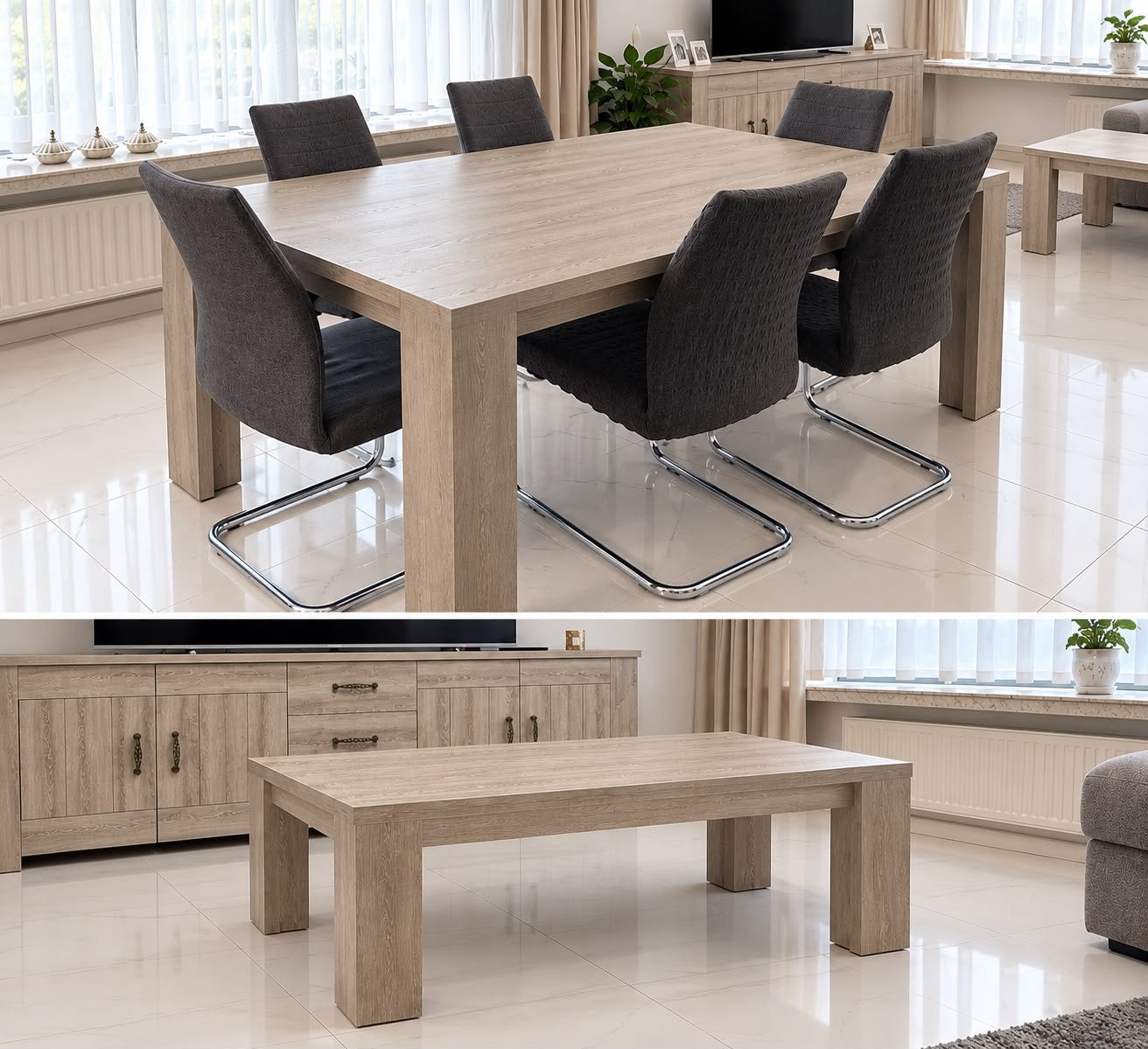 Eettafel, salontafel commode en dressoir te koop, Ophalen