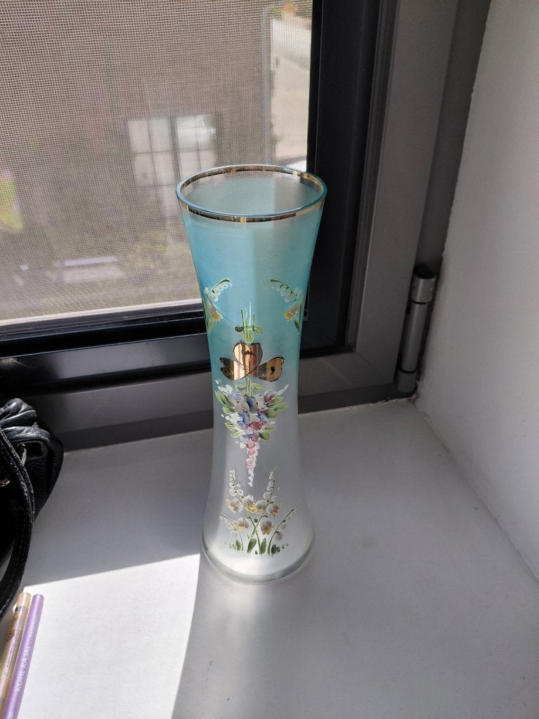 art nouveau prachtige vaas handgeschilderd, Antiek en Kunst, Ophalen