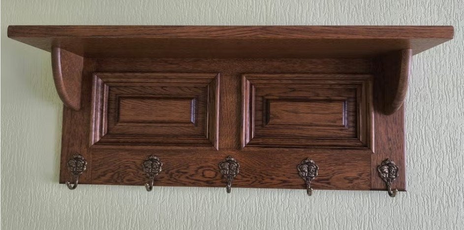 Vintage Franse pannenrek kapstok, Ophalen, Zo goed als nieuw, Wandkapstok, Minder dan 100 cm