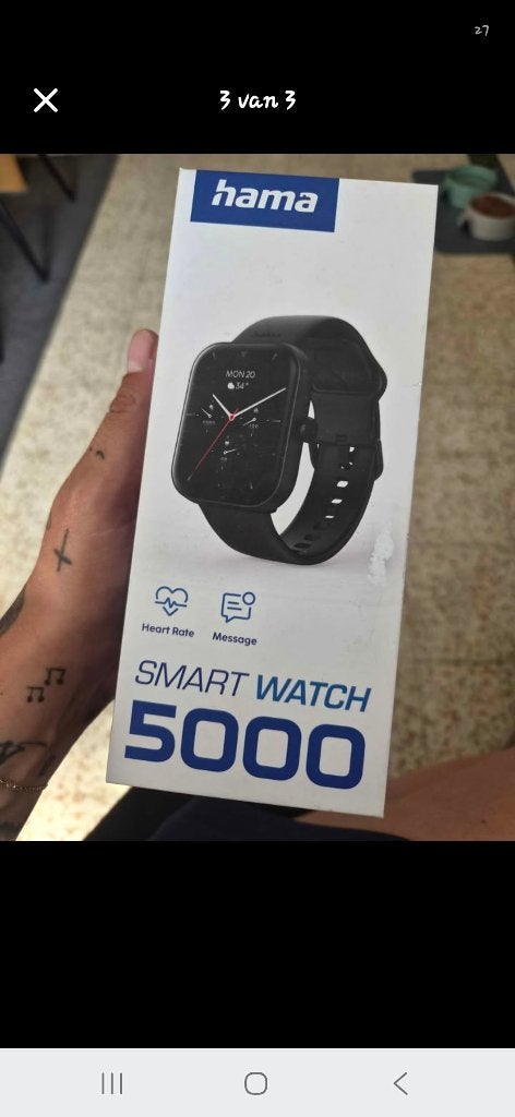 Smartwatch 5000 hama, Ophalen, Zwart, Zo goed als nieuw, Conditie