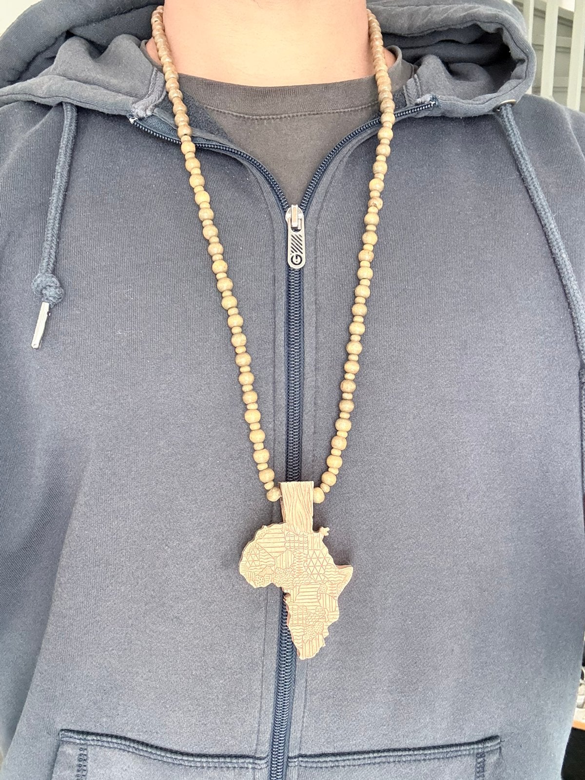 Collier/pendentif en perles en bois - Continent africain, Enlèvement ou Envoi